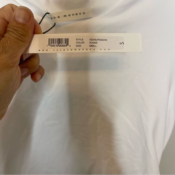 NWT side gathered dress - Susana Monaco in White size Small - Picture 7 of 8